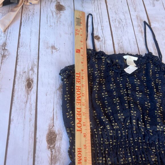 NWT Womens H&M Spaghetti Strap Top Crop Blouse Navy Blue Size 10 EU 40 - Picture 6 of 11